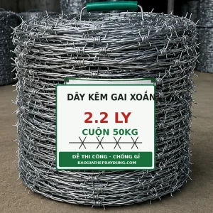 Dây kẽm gai xoắn 2.2 ly cuộn 45kg trong kho