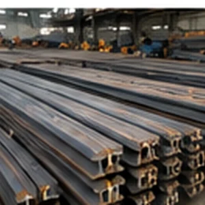 Kho thép ray QU70 xếp theo bó chuẩn bị giao công trình