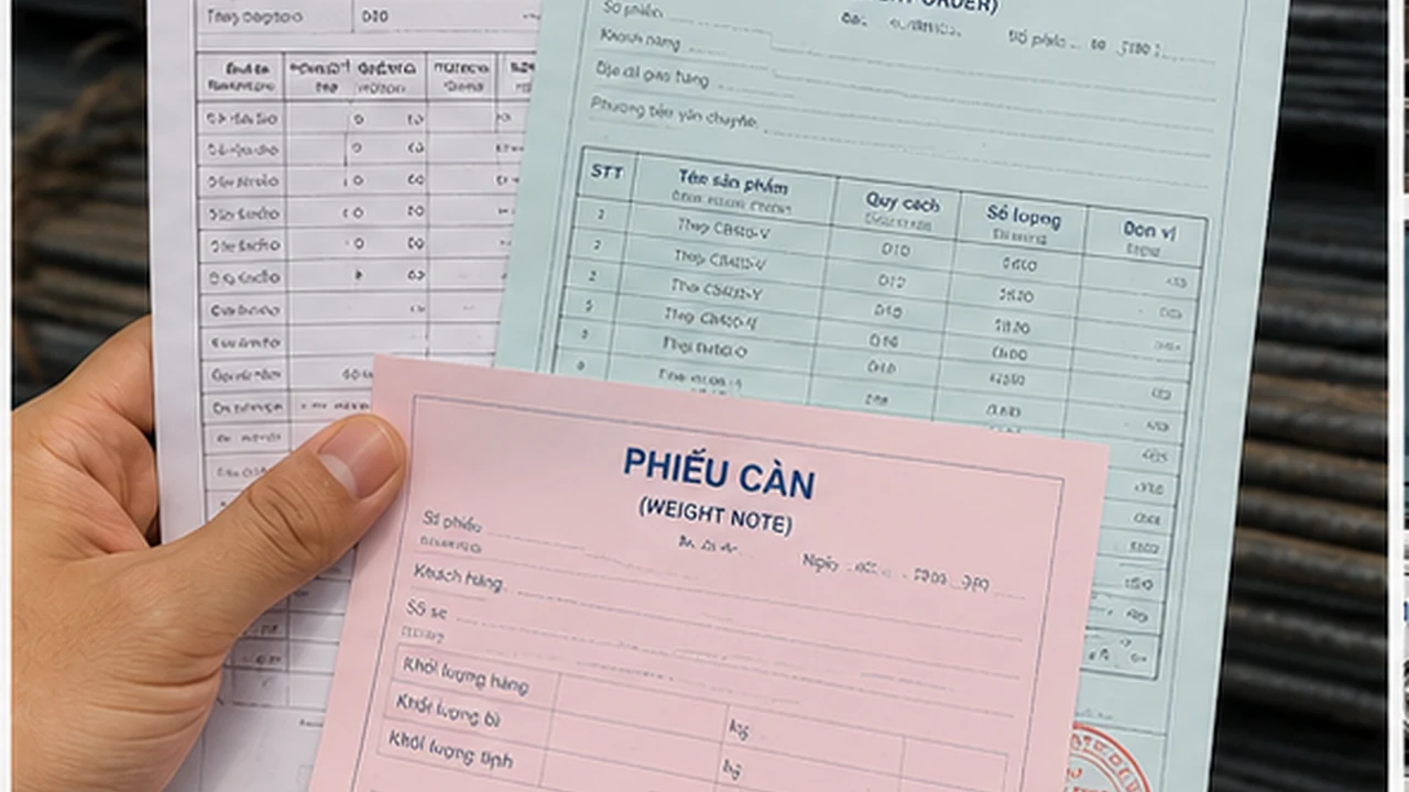 Kiểm tra CO CQ phiếu giao hàng và phiếu cân thép