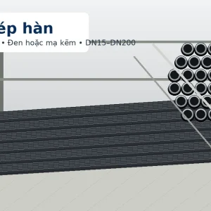 Bó ống thép hàn xếp trong kho chuẩn bị giao công trình