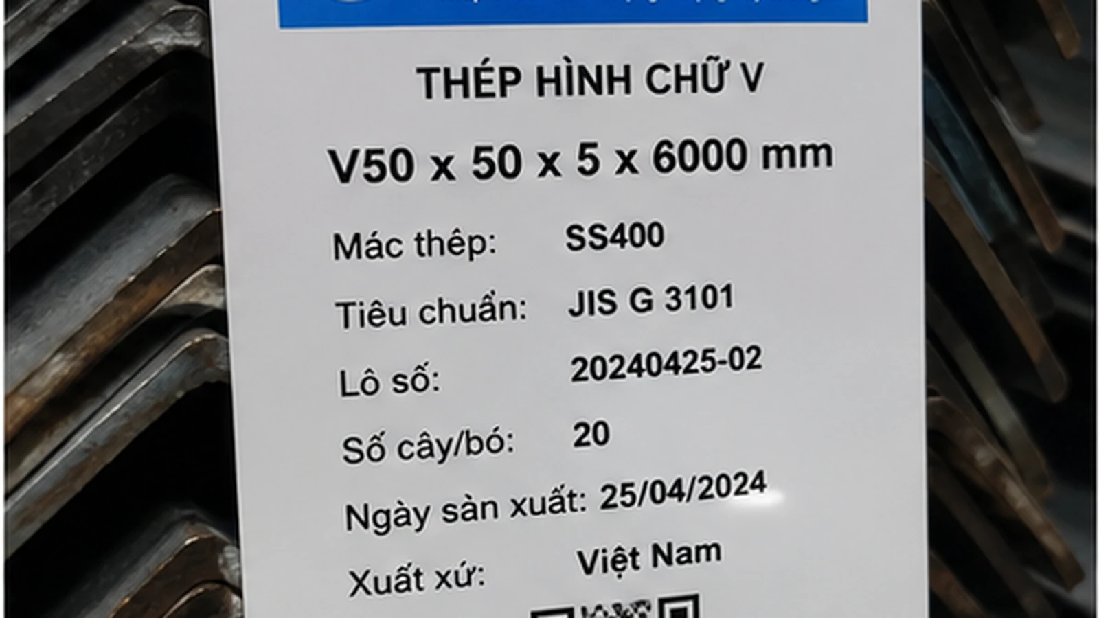 Mẫu tem nhãn và ký hiệu thép An Khánh AKS để đối chiếu khi nhận hàng